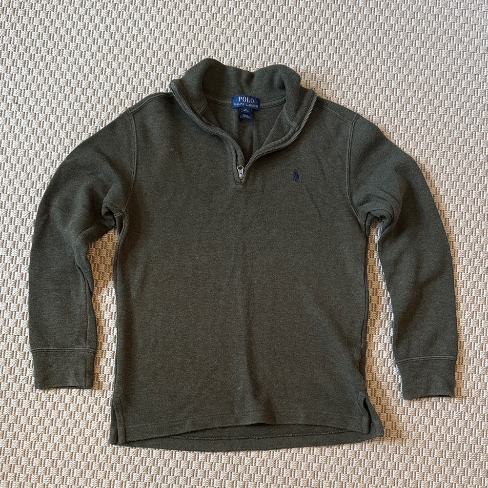 Polo by Ralph Lauren youth olive color zip-up sweater